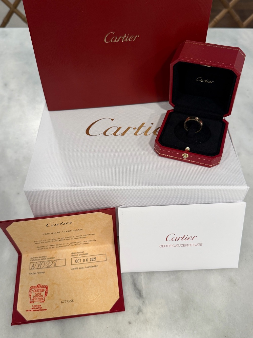 Cartier Love Ring Classic, size 55 (7.25)